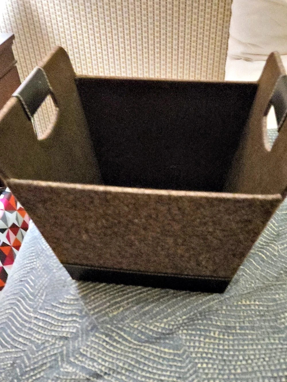 Tastefully Simple Storage Basket in Brown & Black